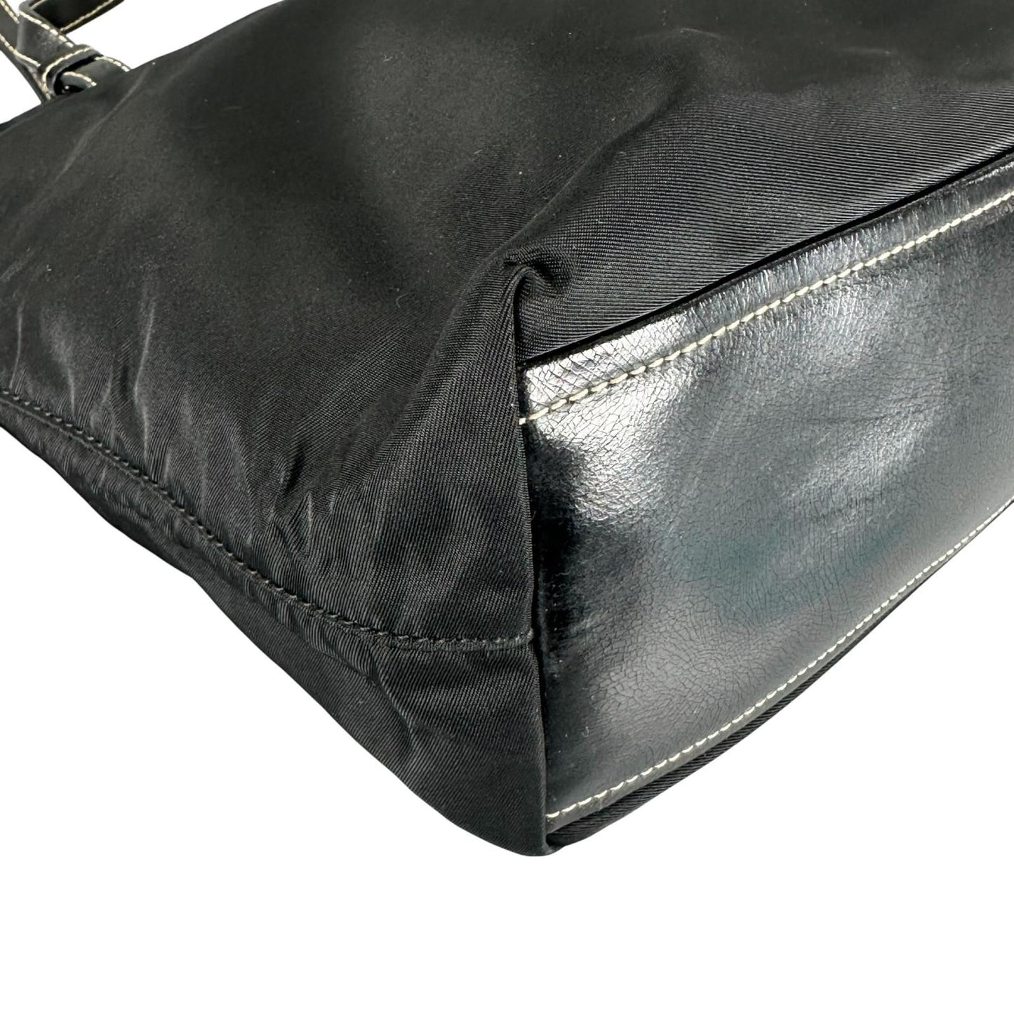 Prada Triangle Logo Tote Bag Nylon Black — view 7