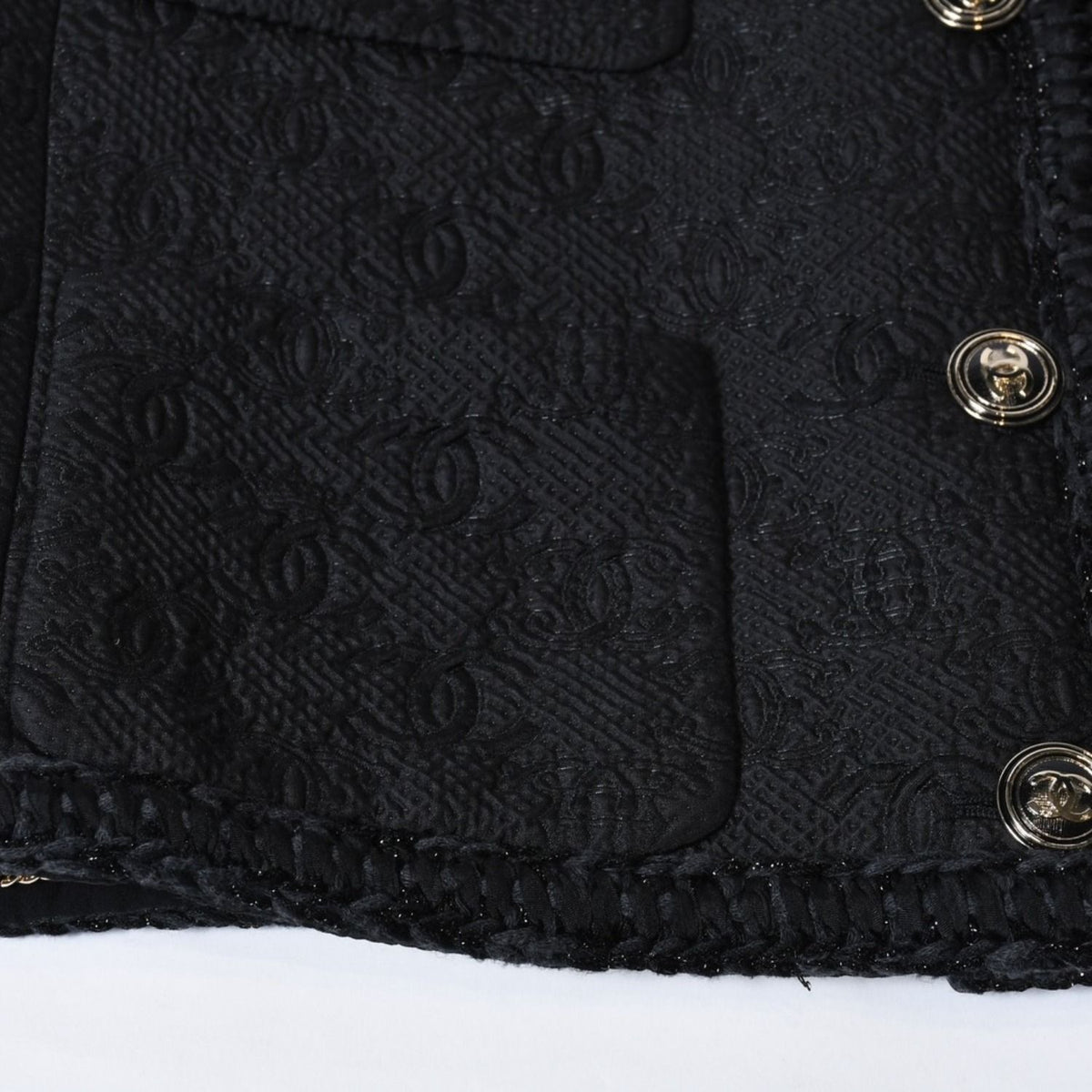 Chanel Tweed Jacket CC Logo Black — view 5