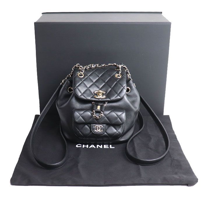 Chanel Quilted Backpack Black