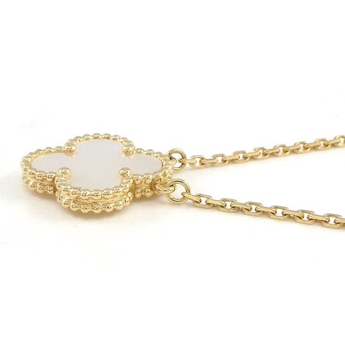 Van Cleef & Arpels Necklace Vintage Alhambra White Shell 18K Yellow
