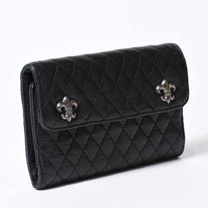 Chrome Hearts Quilted Leather Wallet BS Flare Lambskin Black — view 3