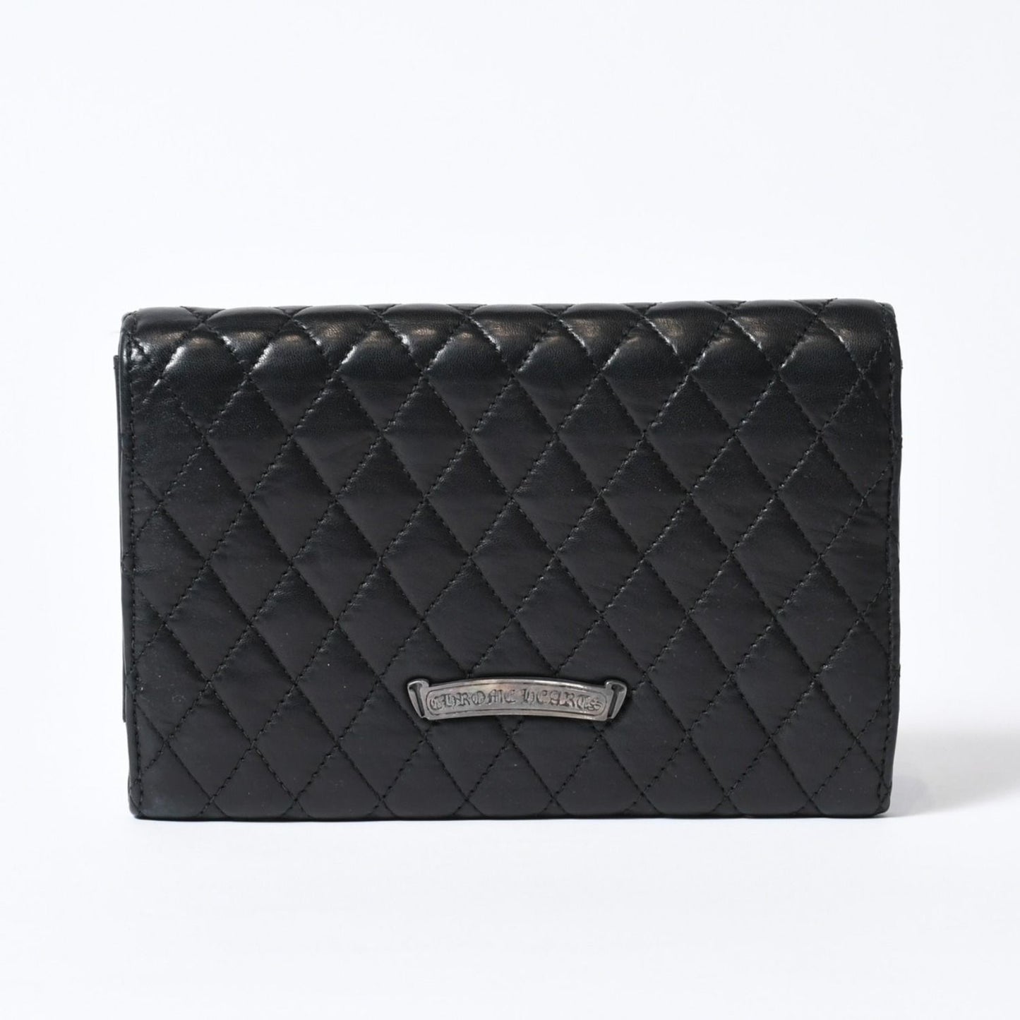 Chrome Hearts Quilted Leather Wallet BS Flare Lambskin Black — view 2