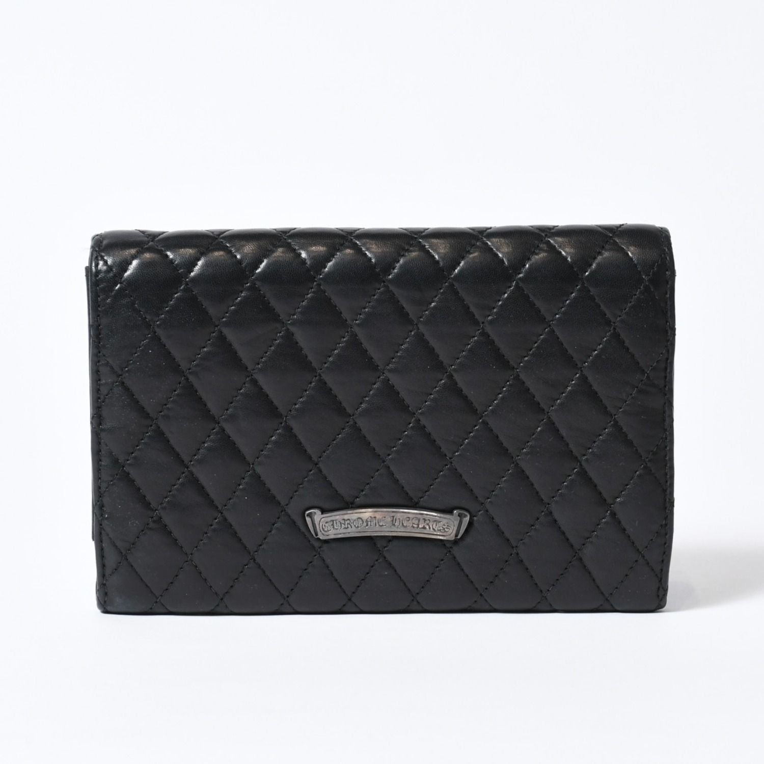 Chrome Hearts Quilted Leather Wallet BS Flare Lambskin Black — view 2