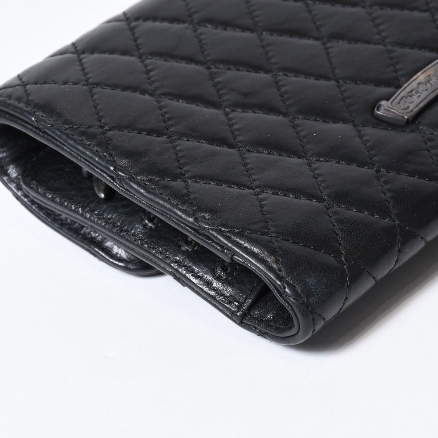 Chrome Hearts Quilted Leather Wallet BS Flare Lambskin Black — view 7
