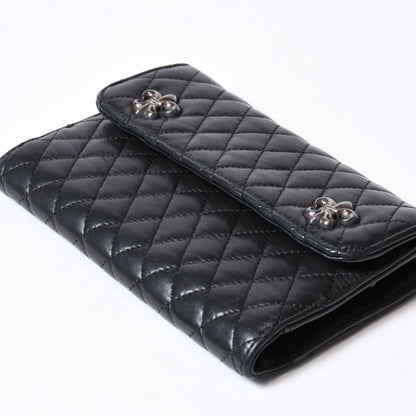 Chrome Hearts Quilted Leather Wallet BS Flare Lambskin Black — view 4