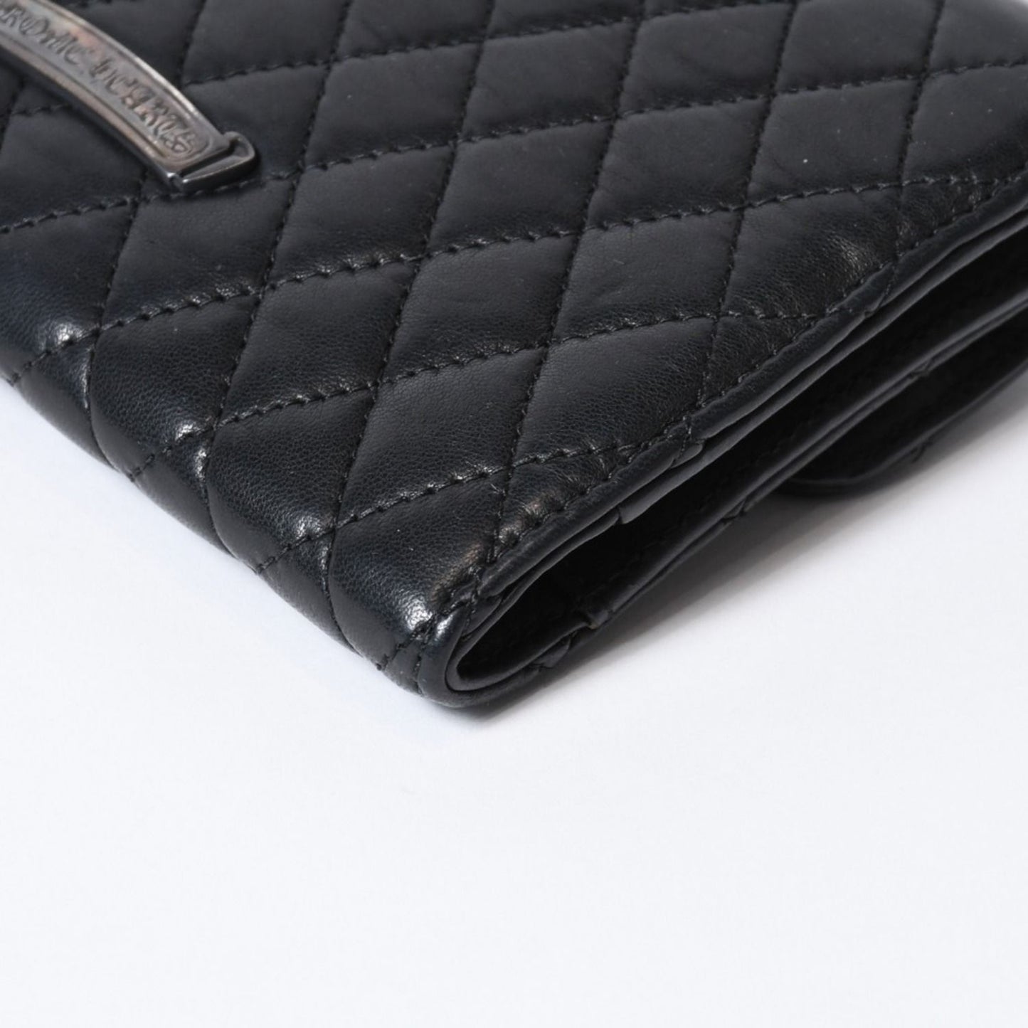 Chrome Hearts Quilted Leather Wallet BS Flare Lambskin Black — view 6