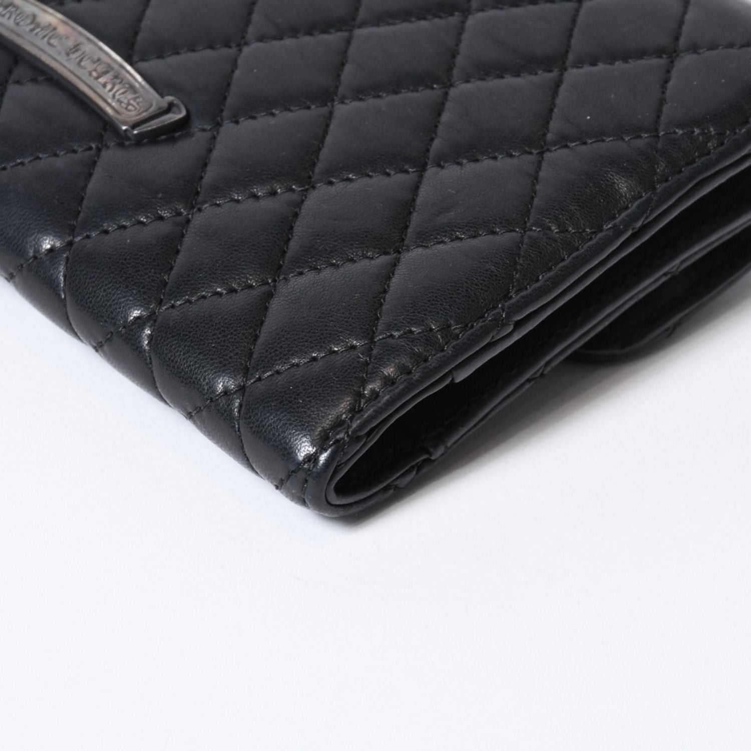 Chrome Hearts Quilted Leather Wallet BS Flare Lambskin Black — view 6