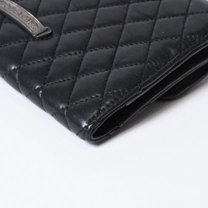 Chrome Hearts Quilted Leather Wallet BS Flare Lambskin Black — view 6