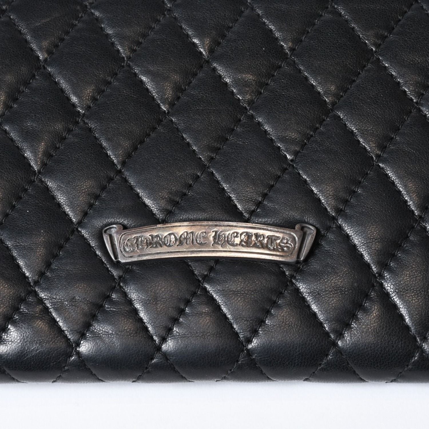 Chrome Hearts Quilted Leather Wallet BS Flare Lambskin Black — view 8