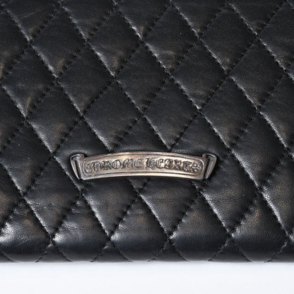 Chrome Hearts Quilted Leather Wallet BS Flare Lambskin Black — view 8