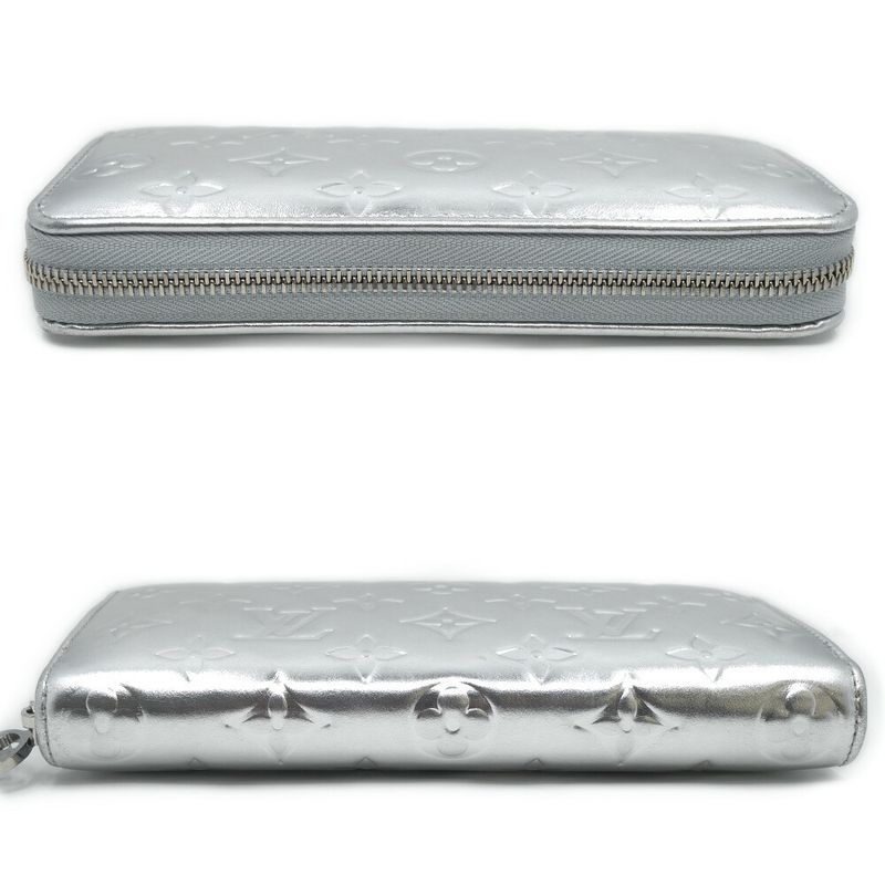 Louis Vuitton Zippy Wallet Coin Case Card Silver