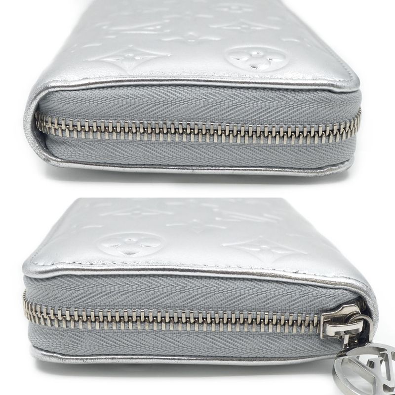 Louis Vuitton Zippy Wallet Coin Case Card Silver