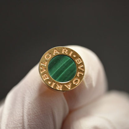 Bvlgari Malachite Single Earrings 18K Yellow Gold