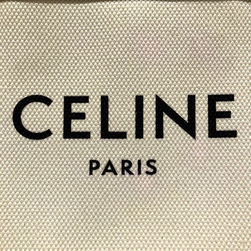 Celine Mini Vertical Cover Shoulder Bag Calfskin Canvas Natural X Tan