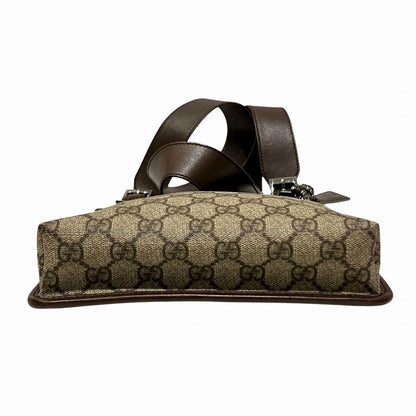 Gucci GG Supreme Shoulder Bag Leather Brown Beige