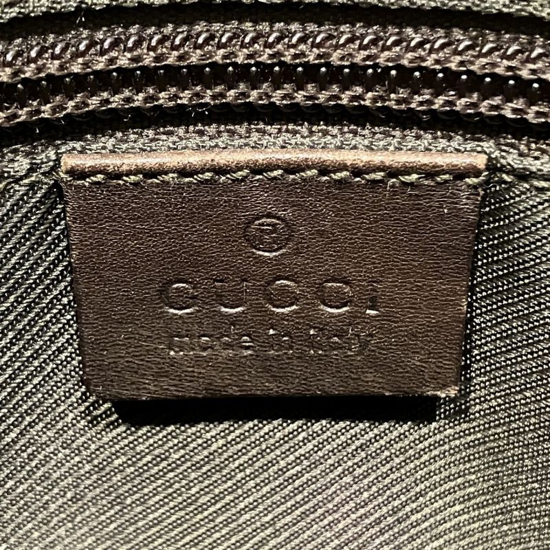 Gucci GG Supreme Shoulder Bag Leather Brown Beige