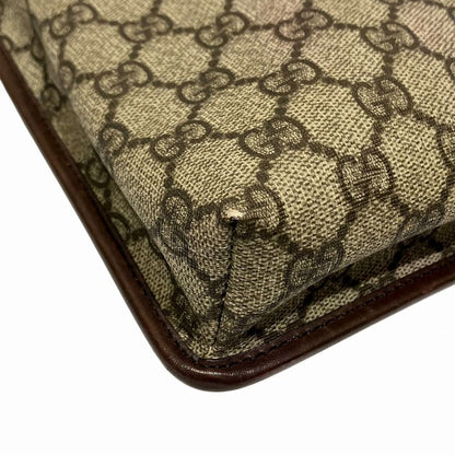 Gucci GG Supreme Shoulder Bag Leather Brown Beige
