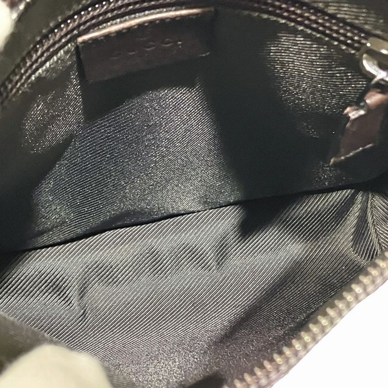 Gucci GG Supreme Shoulder Bag Leather Brown Beige
