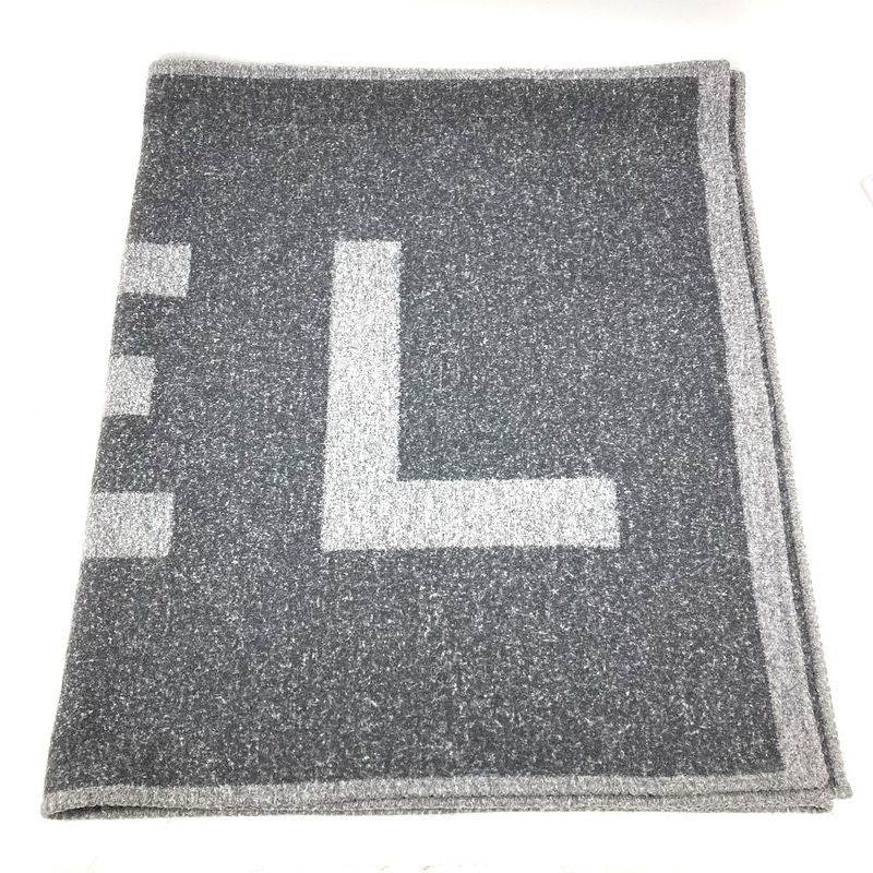 Chanel Scarf Logo Cashmere Gray