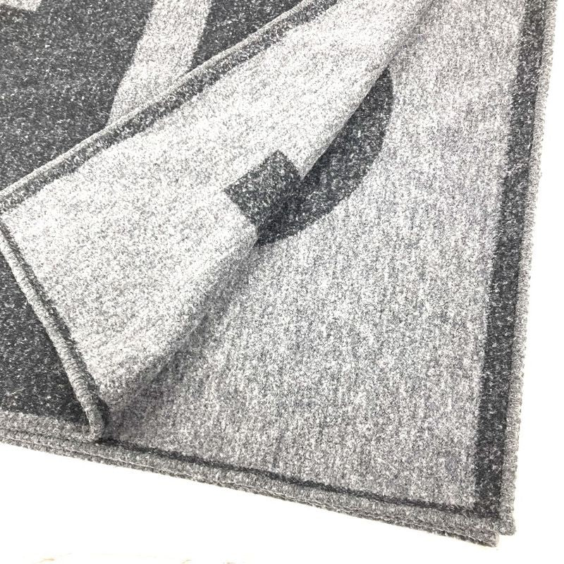 Chanel Scarf Logo Cashmere Gray