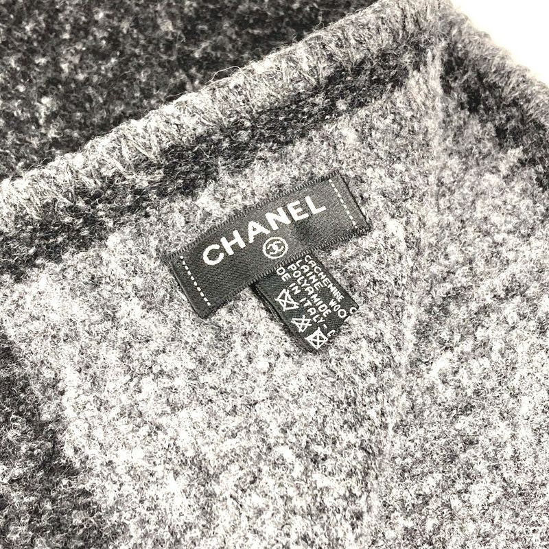Chanel Scarf Logo Cashmere Gray