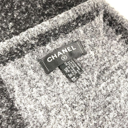 Chanel Scarf Logo Cashmere Gray