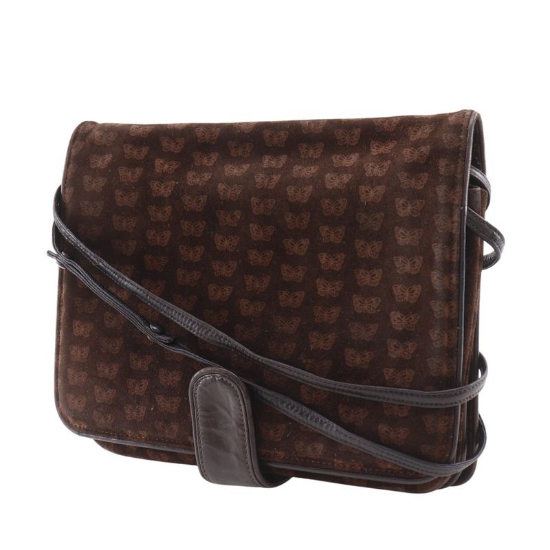 Bottega Veneta 3Way Shoulder Butterfly Pattern Suede Brown Tote