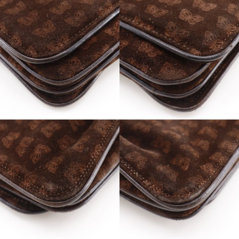 Bottega Veneta 3Way Shoulder Butterfly Pattern Suede Brown Tote