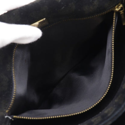 Bottega Veneta 2-Way Shoulder Butterfly Pattern Suede Black Tote