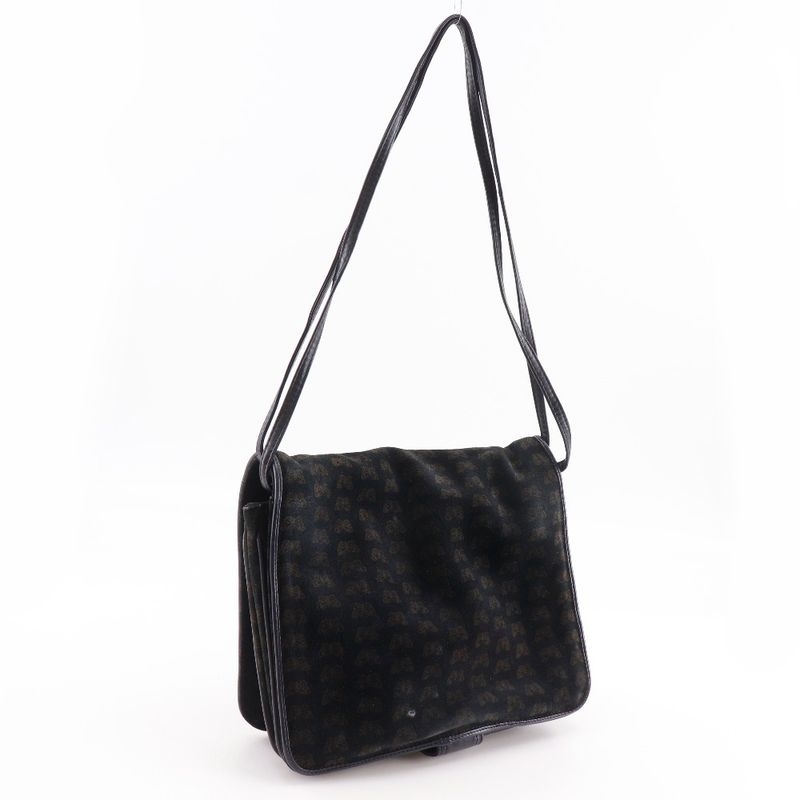 Bottega Veneta 2-Way Shoulder Butterfly Pattern Suede Black Tote