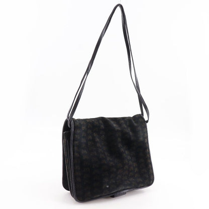 Bottega Veneta 2-Way Shoulder Butterfly Pattern Suede Black Tote