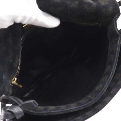 Bottega Veneta 2-Way Shoulder Butterfly Pattern Suede Black Tote