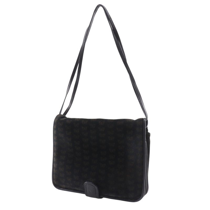Bottega Veneta 2-Way Shoulder Butterfly Pattern Suede Black Tote