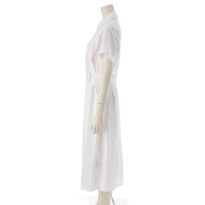 Hermes Cotton Zip Up Mosaic Shirt Dress White 36
