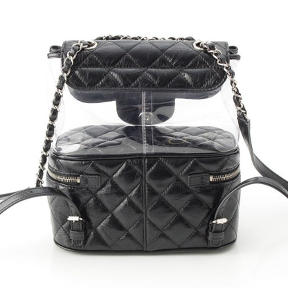 Chanel Leather Quilted Clear Backpack Black