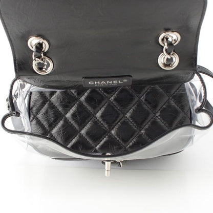 Chanel Leather Quilted Clear Backpack Black