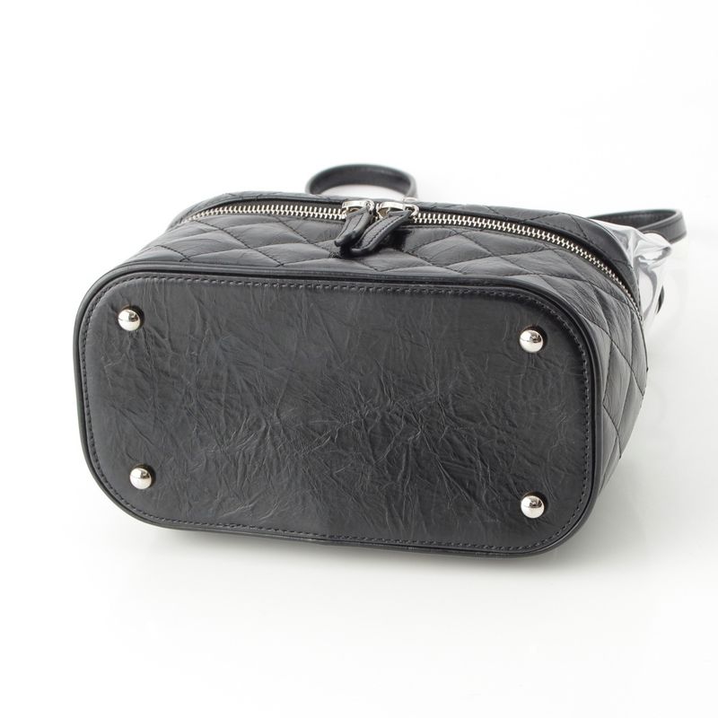 Chanel Leather Quilted Clear Backpack Black