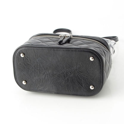 Chanel Leather Quilted Clear Backpack Black