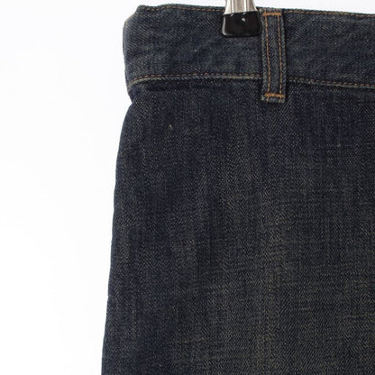 Gucci Cotton Era Logo Patch Side Zip Denim Skirt Indigo 38