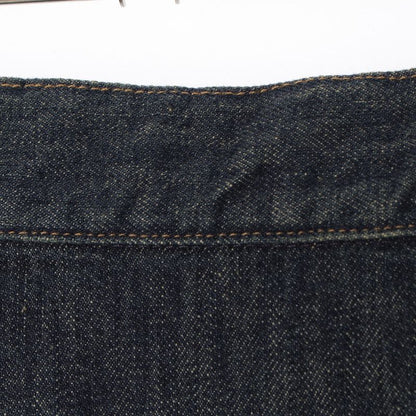 Gucci Cotton Era Logo Patch Side Zip Denim Skirt Indigo 38