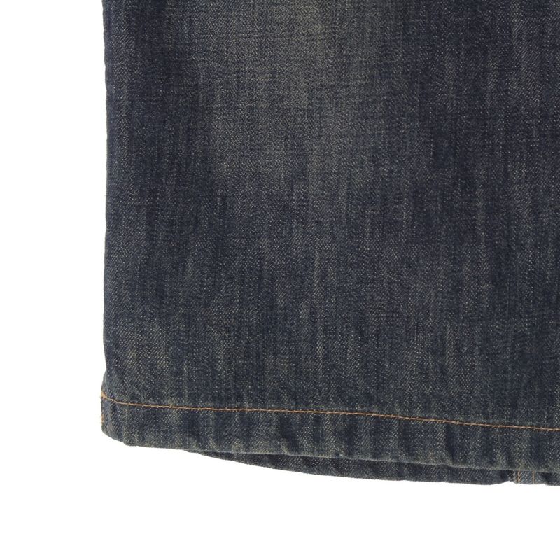 Gucci Cotton Era Logo Patch Side Zip Denim Skirt Indigo 38
