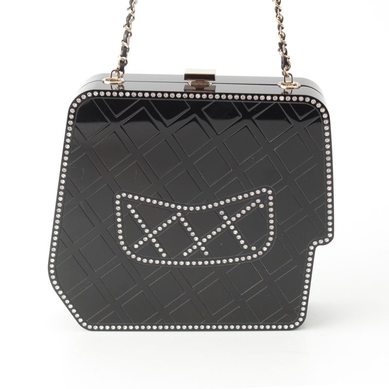 Chanel CC Logo Rhinestone Resin Crystal Pearl Evening Clutch