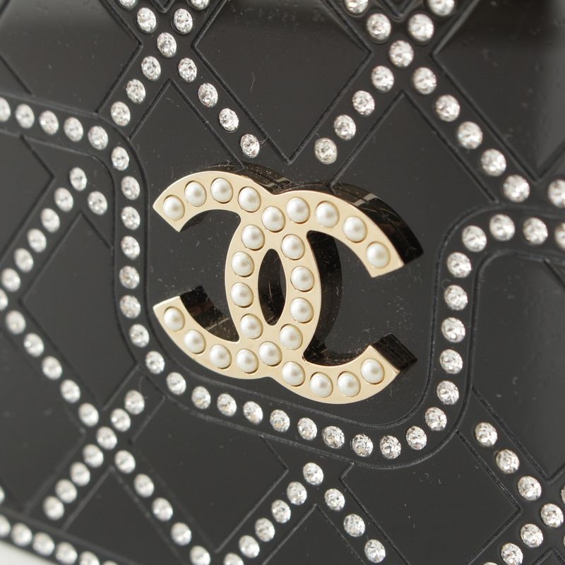 Chanel CC Logo Rhinestone Resin Crystal Pearl Evening Clutch
