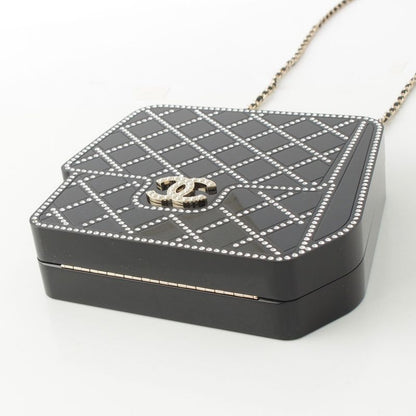 Chanel CC Logo Rhinestone Resin Crystal Pearl Evening Clutch