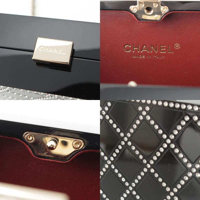 Chanel CC Logo Rhinestone Resin Crystal Pearl Evening Clutch