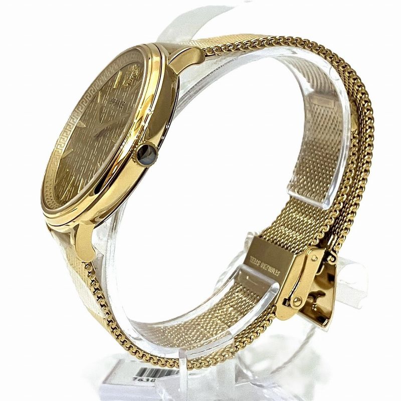Versace Watch SS Quartz Gold Dial Dial