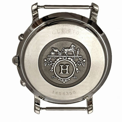 Hermes Clipper Watch SS Quartz White Dial