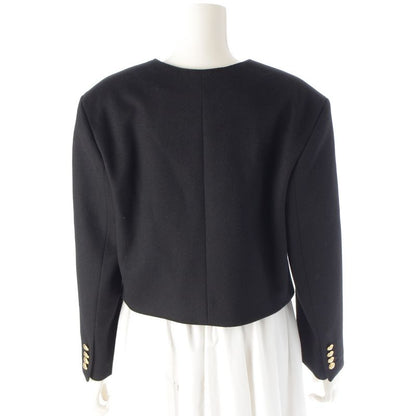 Celine Wool Triomphe Button Loose Military Jacket Black 34