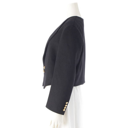 Celine Wool Triomphe Button Loose Military Jacket Black 34