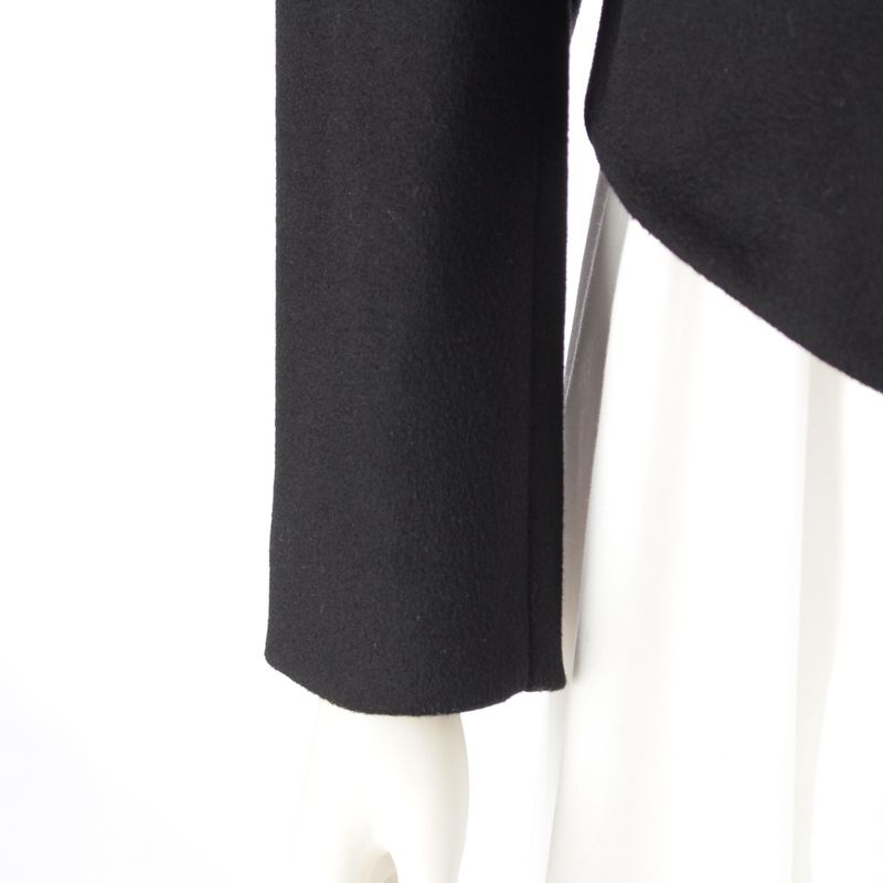 Celine Wool Triomphe Button Loose Military Jacket Black 34